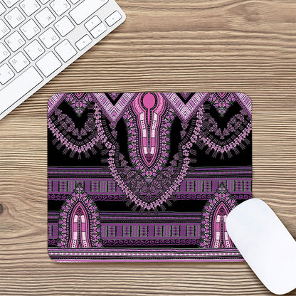 Purple And Black African Dashiki Print Mouse Pad