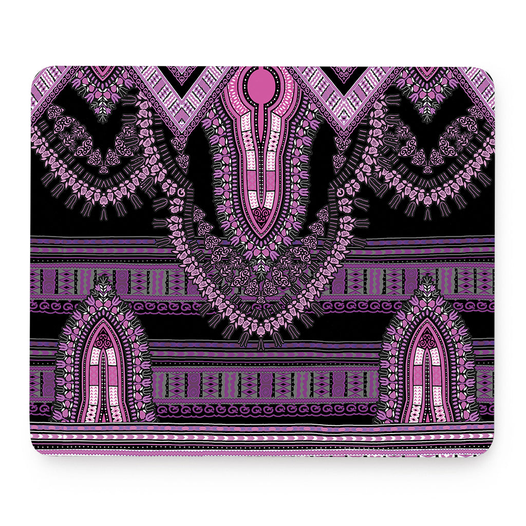 Purple And Black African Dashiki Print Mouse Pad