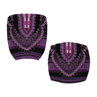 Purple And Black African Dashiki Print Office Chair Cover