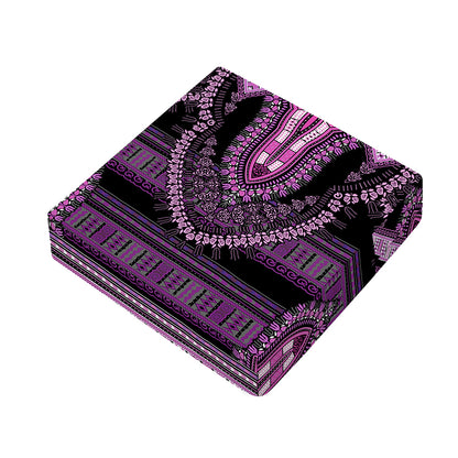 Purple And Black African Dashiki Print Outdoor Seat Cushion Cover