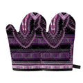 Purple And Black African Dashiki Print Oven Mitts