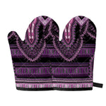 Purple And Black African Dashiki Print Oven Mitts