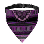 Purple And Black African Dashiki Print Over The Collar Dog Bandana