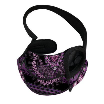 Purple And Black African Dashiki Print Pet Sling Carrier