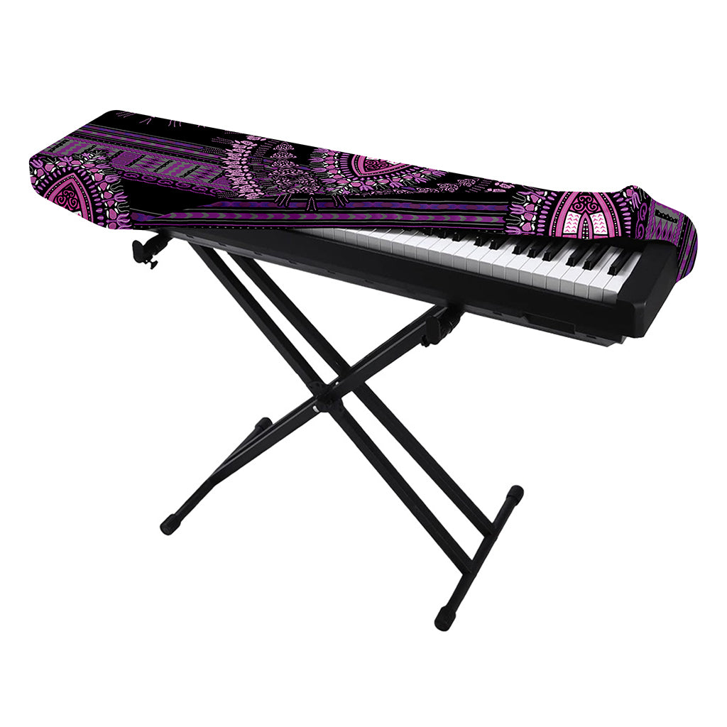 Purple And Black African Dashiki Print Piano Keyboard Cover