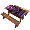 Purple And Black African Dashiki Print Picnic Table Cover