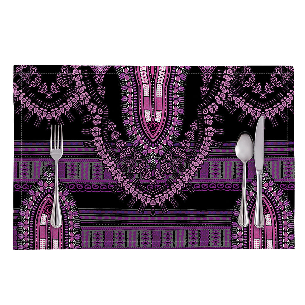 Purple And Black African Dashiki Print Placemat