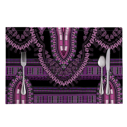 Purple And Black African Dashiki Print Placemat