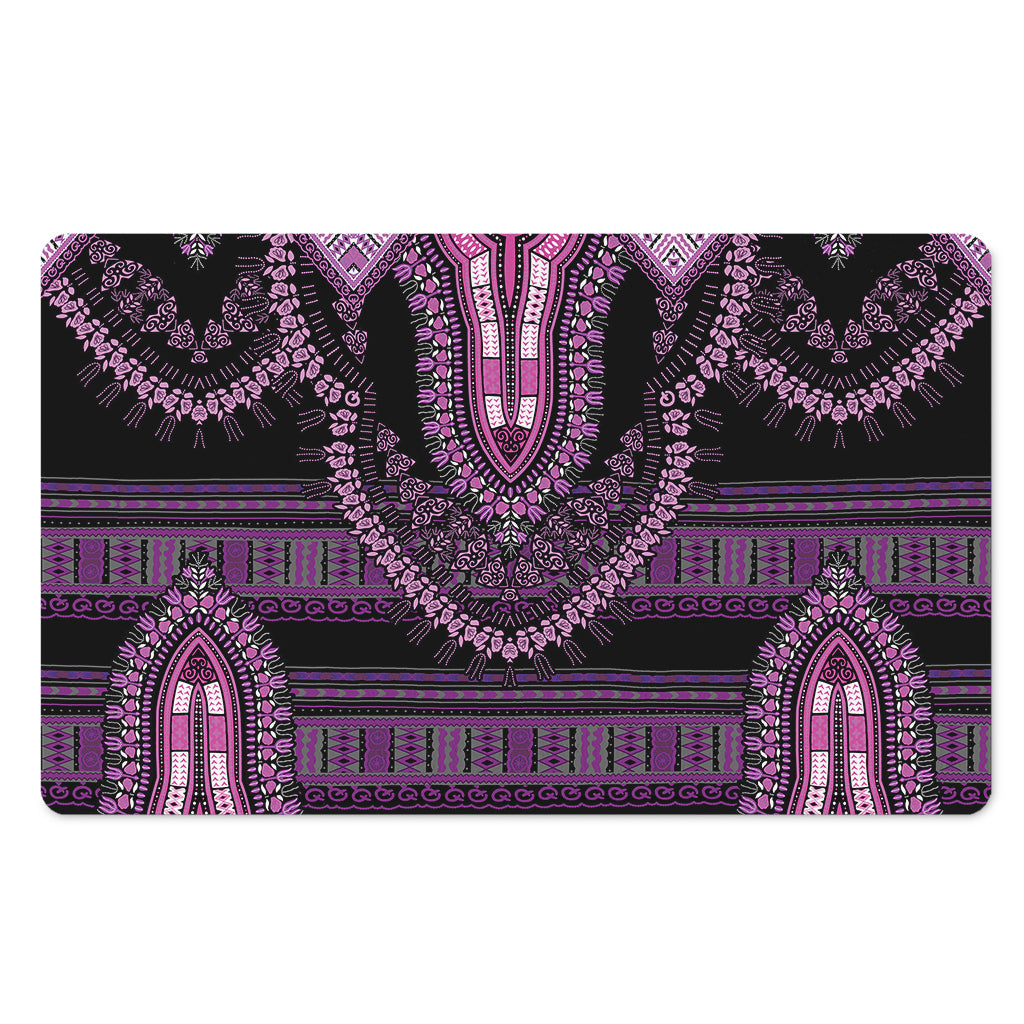 Purple And Black African Dashiki Print Polyester Doormat