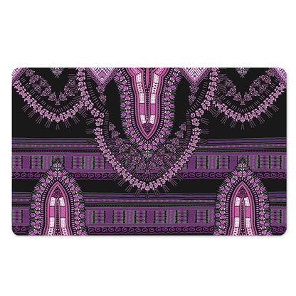 Purple And Black African Dashiki Print Polyester Doormat
