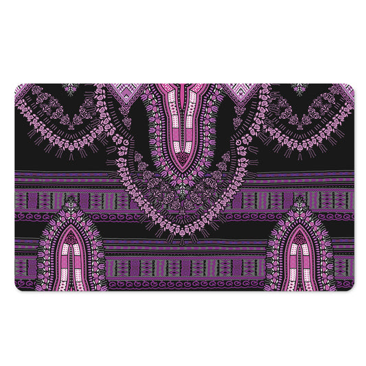 Purple And Black African Dashiki Print Polyester Doormat