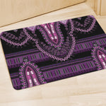 Purple And Black African Dashiki Print Polyester Doormat