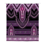 Purple And Black African Dashiki Print Polyester Shower Curtain