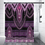 Purple And Black African Dashiki Print Premium Shower Curtain