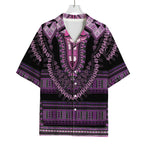 Purple And Black African Dashiki Print Rayon Hawaiian Shirt
