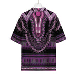 Purple And Black African Dashiki Print Rayon Hawaiian Shirt