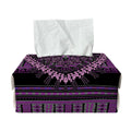 Purple And Black African Dashiki Print Rectangle Tissue Box Cover