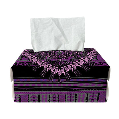 Purple And Black African Dashiki Print Rectangle Tissue Box Cover