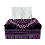 Purple And Black African Dashiki Print Rectangle Tissue Box Cover