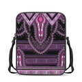 Purple And Black African Dashiki Print Rectangular Crossbody Bag