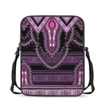 Purple And Black African Dashiki Print Rectangular Crossbody Bag