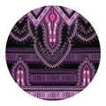 Purple And Black African Dashiki Print Round Blanket