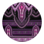 Purple And Black African Dashiki Print Round Blanket