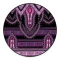 Purple And Black African Dashiki Print Round Floor Mat