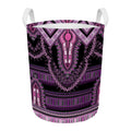 Purple And Black African Dashiki Print Round Laundry Basket
