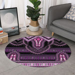 Purple And Black African Dashiki Print Round Rug