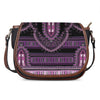 Purple And Black African Dashiki Print Saddle Bag