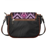 Purple And Black African Dashiki Print Saddle Bag