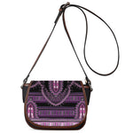 Purple And Black African Dashiki Print Saddle Bag