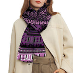 Purple And Black African Dashiki Print Scarf