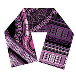 Purple And Black African Dashiki Print Scarf