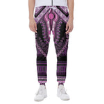 Purple And Black African Dashiki Print Scuba Joggers