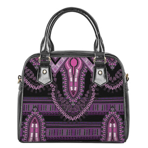 Purple And Black African Dashiki Print Shoulder Handbag