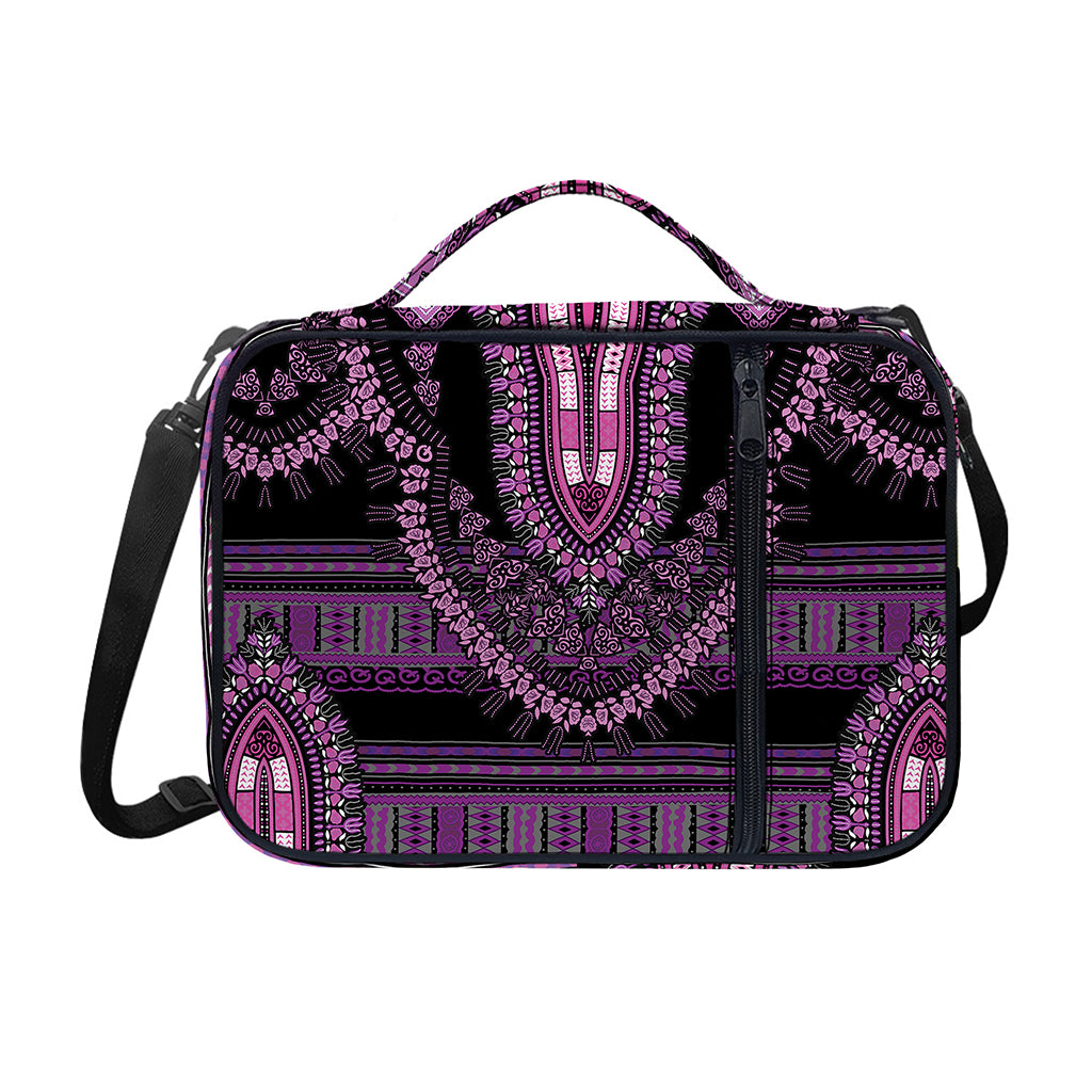 Purple And Black African Dashiki Print Shoulder Strap Bible Bag