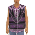 Purple And Black African Dashiki Print Sleeveless Baseball Jersey
