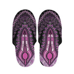 Purple And Black African Dashiki Print Slippers