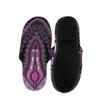Purple And Black African Dashiki Print Slippers