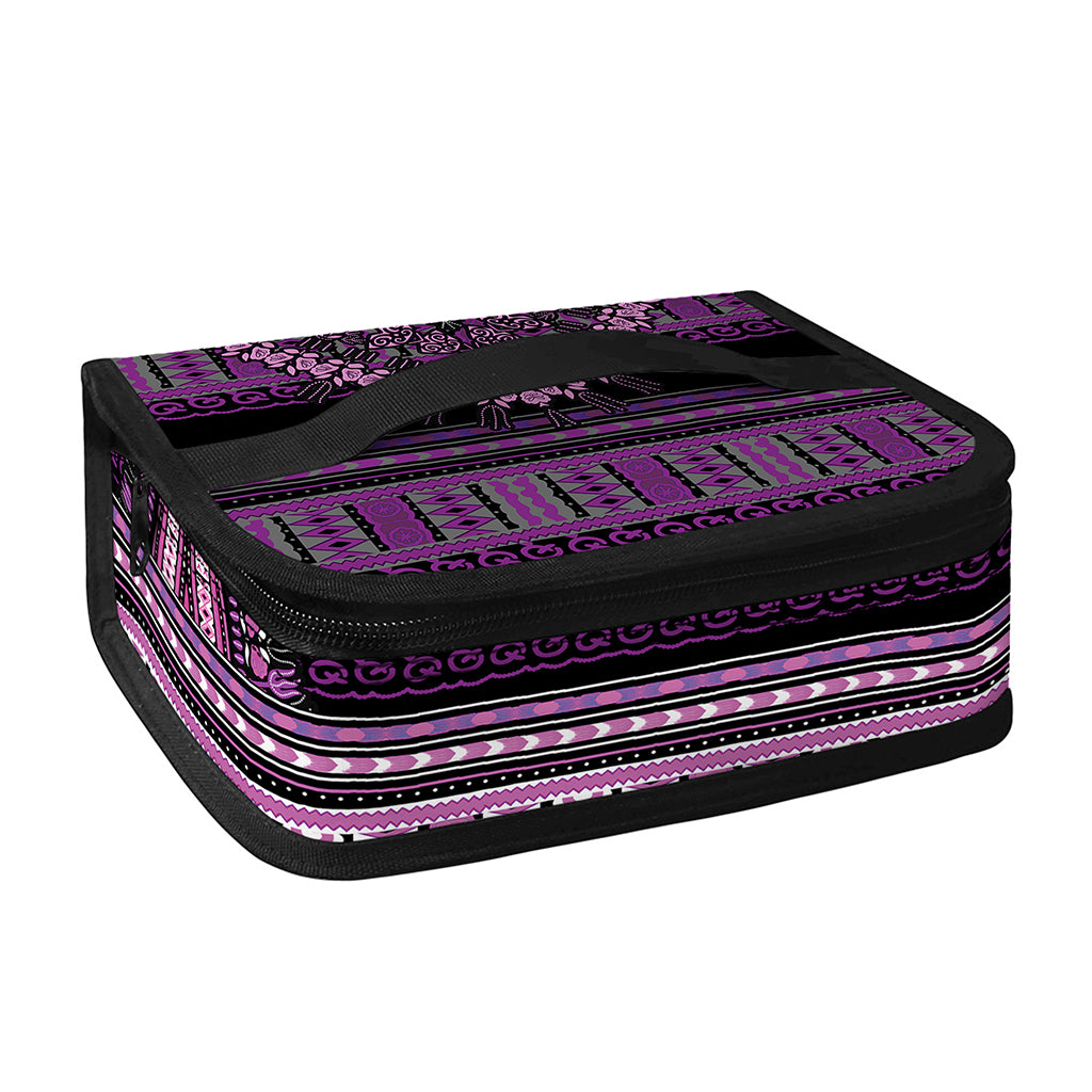 Purple And Black African Dashiki Print Small Lunch Bag