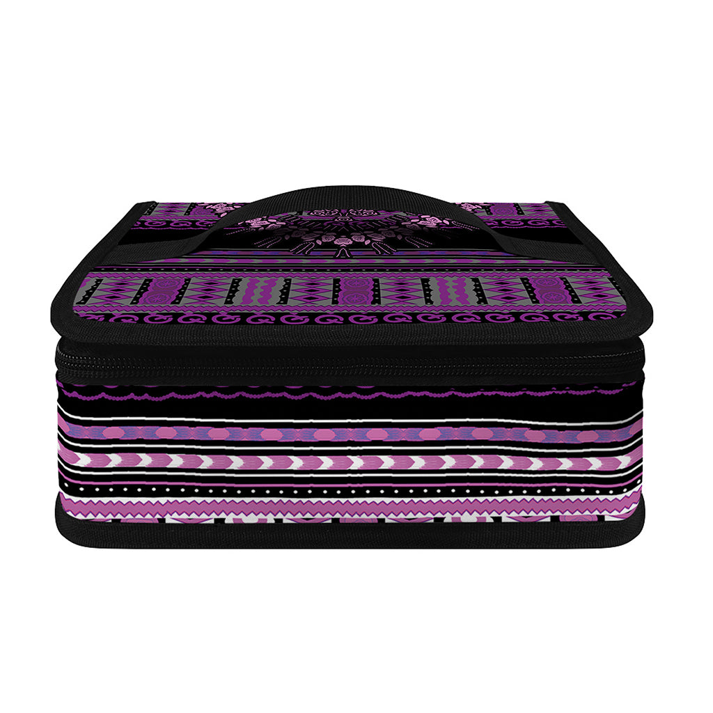 Purple And Black African Dashiki Print Small Lunch Bag