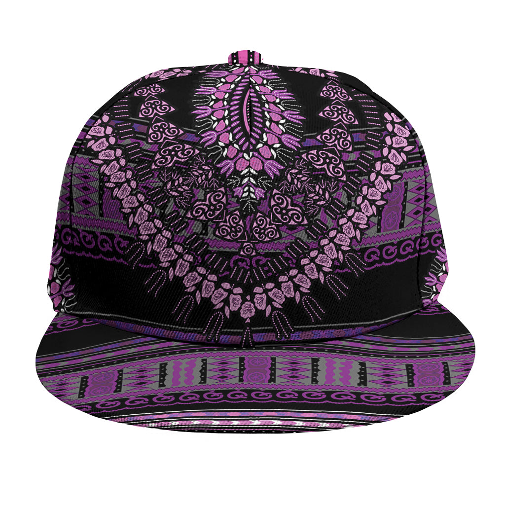Purple And Black African Dashiki Print Snapback Cap