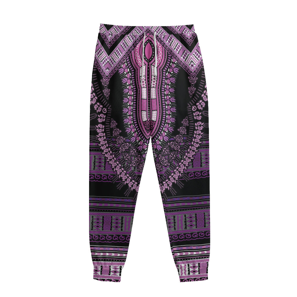 Purple And Black African Dashiki Print Sweatpants