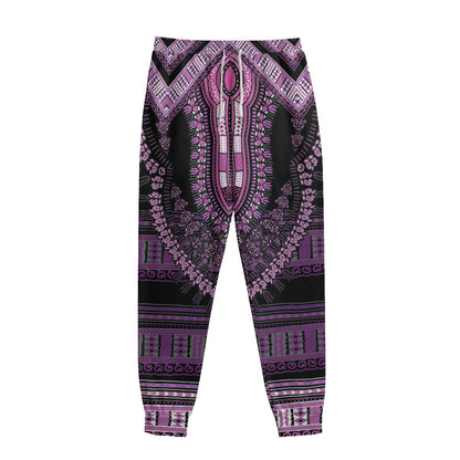 Purple And Black African Dashiki Print Sweatpants