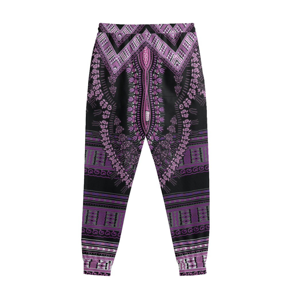 Purple And Black African Dashiki Print Sweatpants