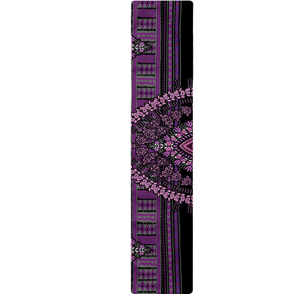 Purple And Black African Dashiki Print Table Runner