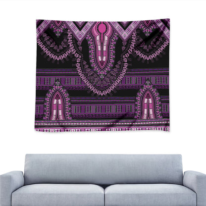 Purple And Black African Dashiki Print Tapestry