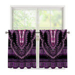 Purple And Black African Dashiki Print Tier Curtains